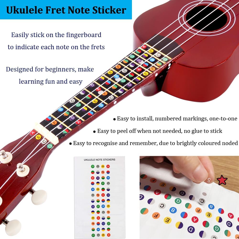 Winzz Sopran Ukulele Starter Kit für Anfänger mit Tasche, Clip-On Tuner, Zusätzlichen Saiten, Gurt,