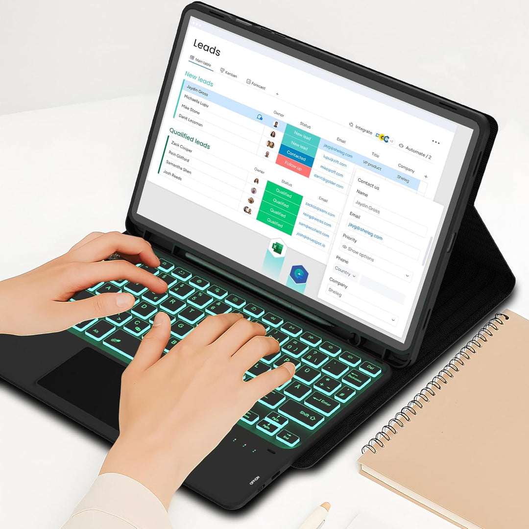 Tastatur Hülle für Samsung Galaxy Tab S10 Lite 10.9"/ S9 11"/ S9 FE 10.9"/ S10 FE 10.9 Zoll - 7 Farb