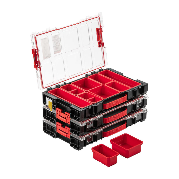3x Sortimentskasten Kleinteilemagazin – 450 x 80 x 295 mm – Premium Sortierkasten Wekzeugbox mit aus