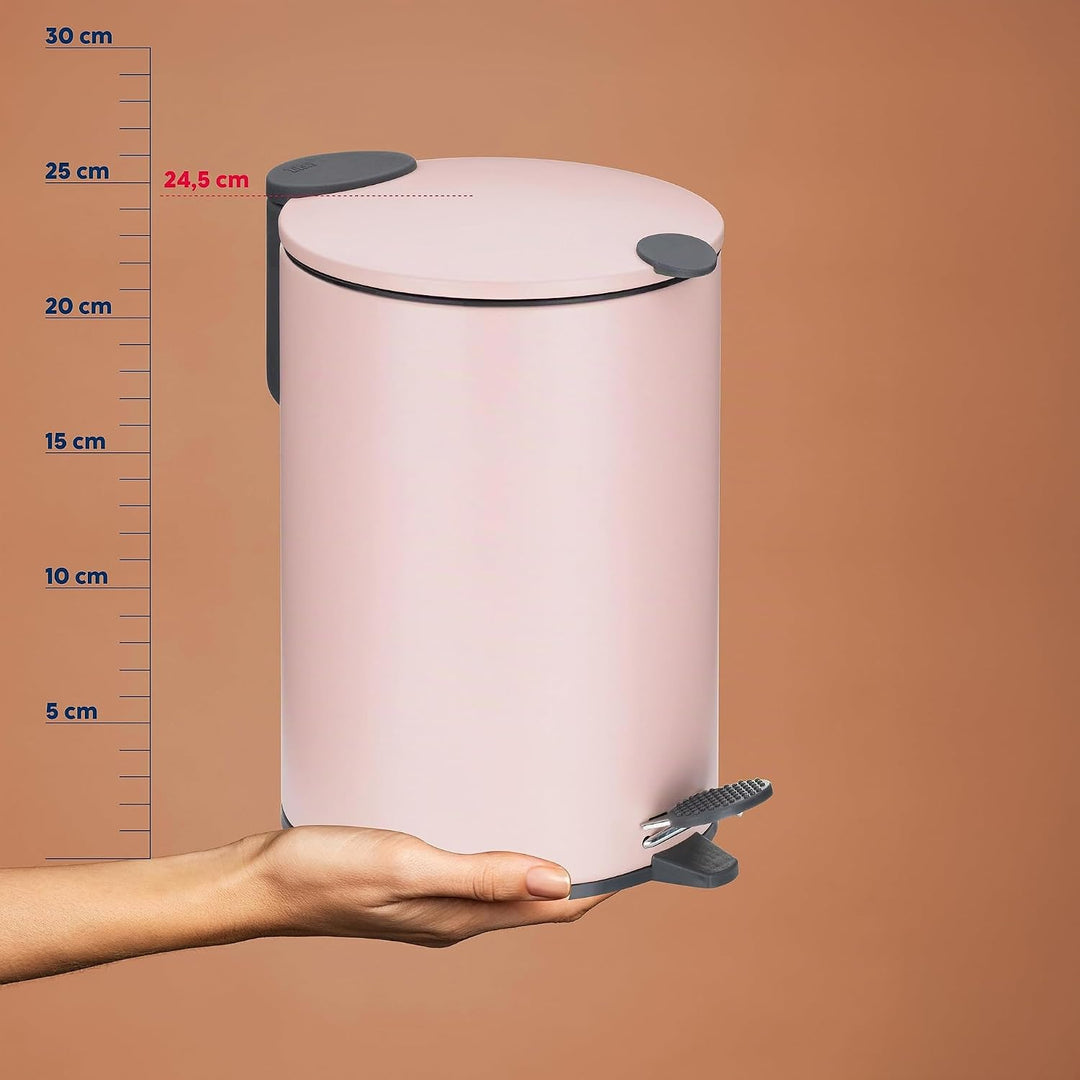 kela Kosmetikeimer 3l rosa matt, Silent-Close-Deckel, Tretmülleimer Badezimmer MATS, Badmülleimer mi
