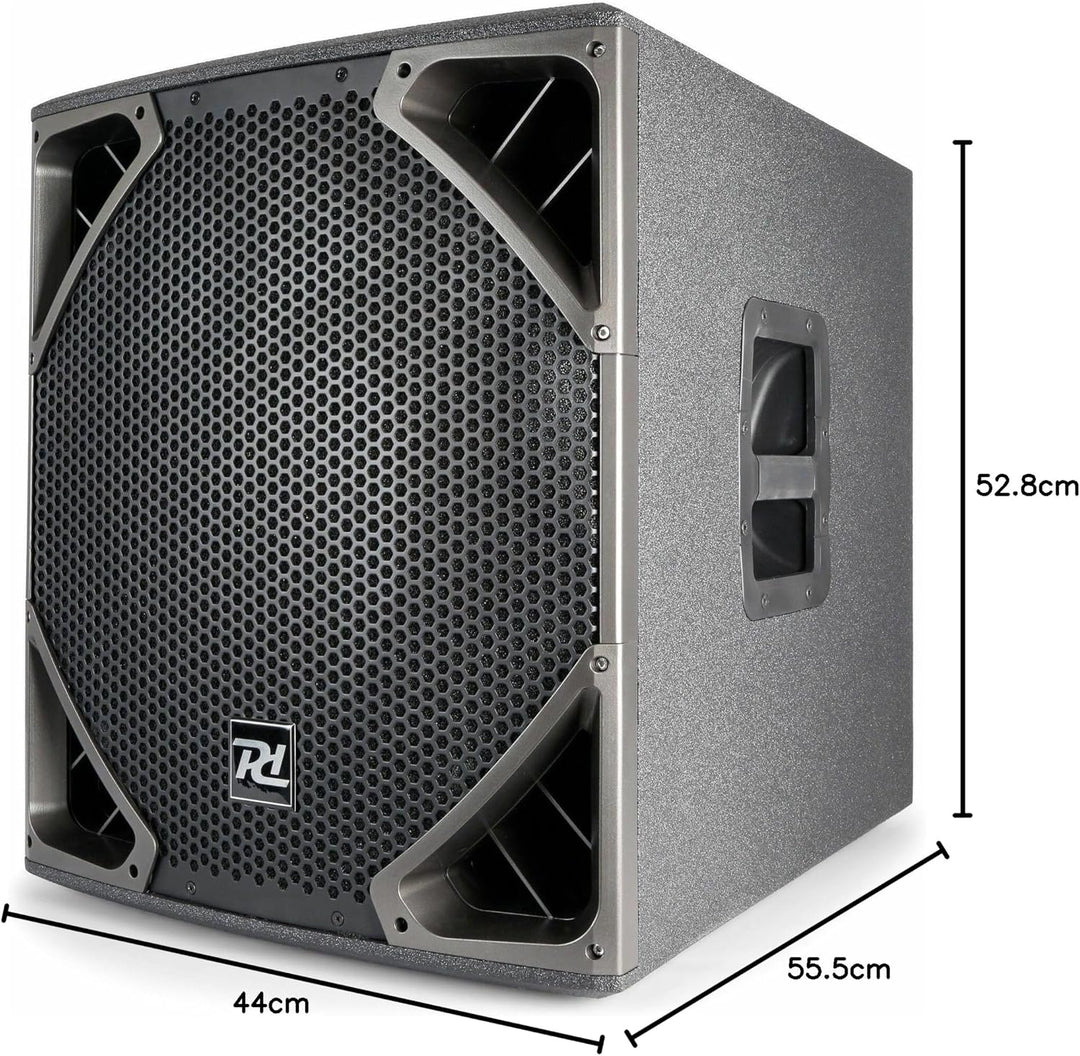 Power Dynamics PD615SA PA Subwoofer aktiv, 15 Zoll 1000 Watt, Bassbox Subwoofer Verstärker eingebaut