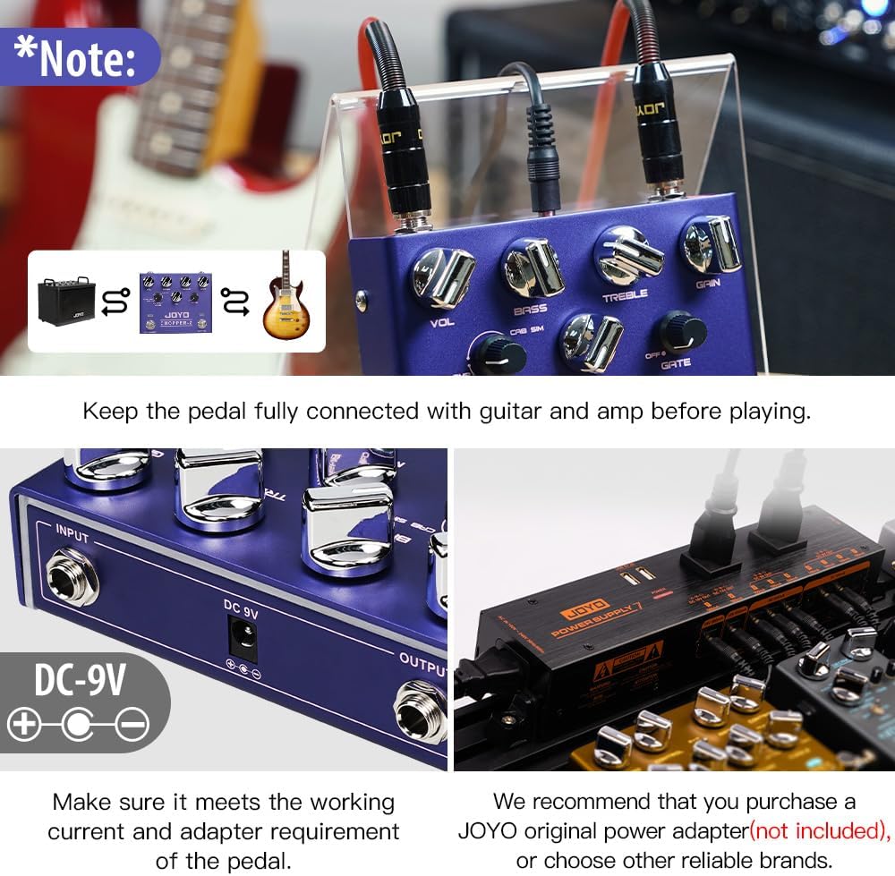 JOYO Distortion-Effektpedal, moderner Metallton, High-Gain-Verstärkersimulatoren, All-in-One-Pedal m