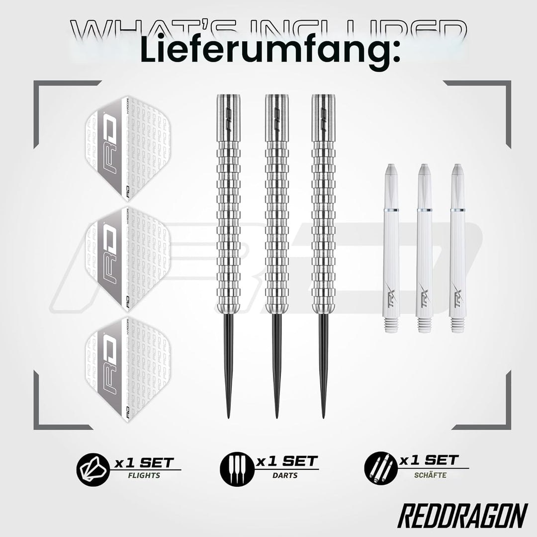 RED DRAGON Javelin Series Profi Dartpfeile Steeldarts Set mit Flights und Schäfte 26.0 Gramm, 26.0 G