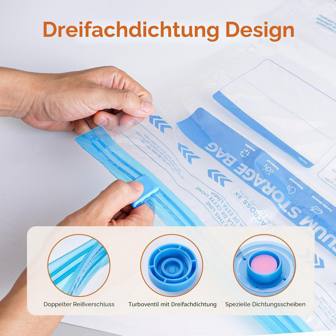 MONVANE Vakuumbeutel für Kleidung mit elektrischer Pumpe, 12 Stück（3 * 60 * 80cm + 3 * 50 * 70cm + 3