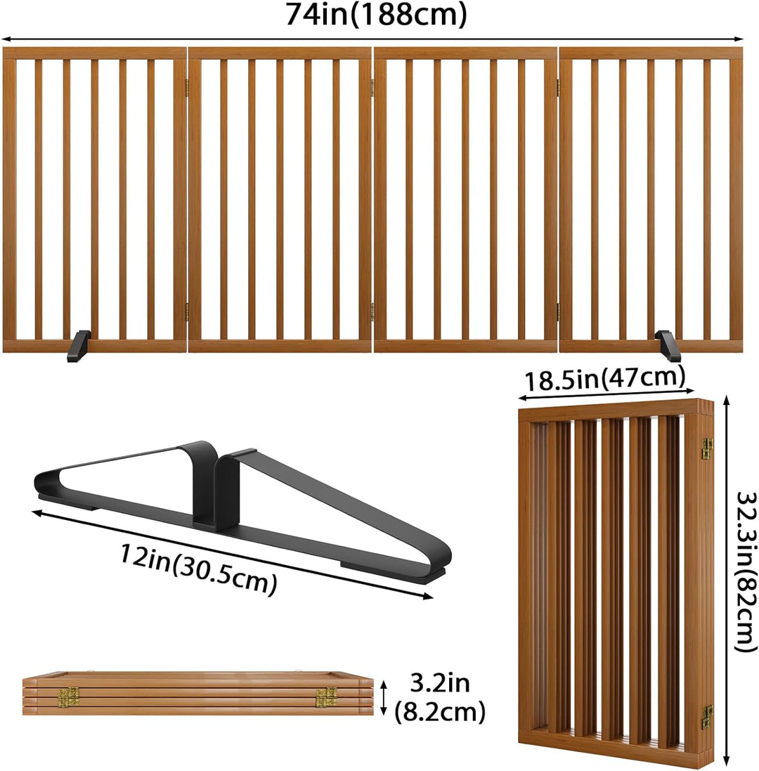 Freistehendes Hundegitter, Faltbares Hundebarriere für Tür,Treppen,Flur,Küche &amp; Schlafzimmer, Freist