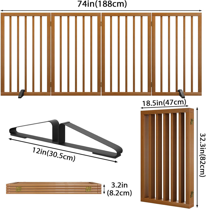Freistehendes Hundegitter, Faltbares Hundebarriere für Tür,Treppen,Flur,Küche &amp; Schlafzimmer, Freist