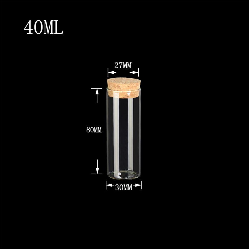 Jarvials 40ml transparente reagenzglas glasflasche mit korken stopfen，geeignet für die lagerung von