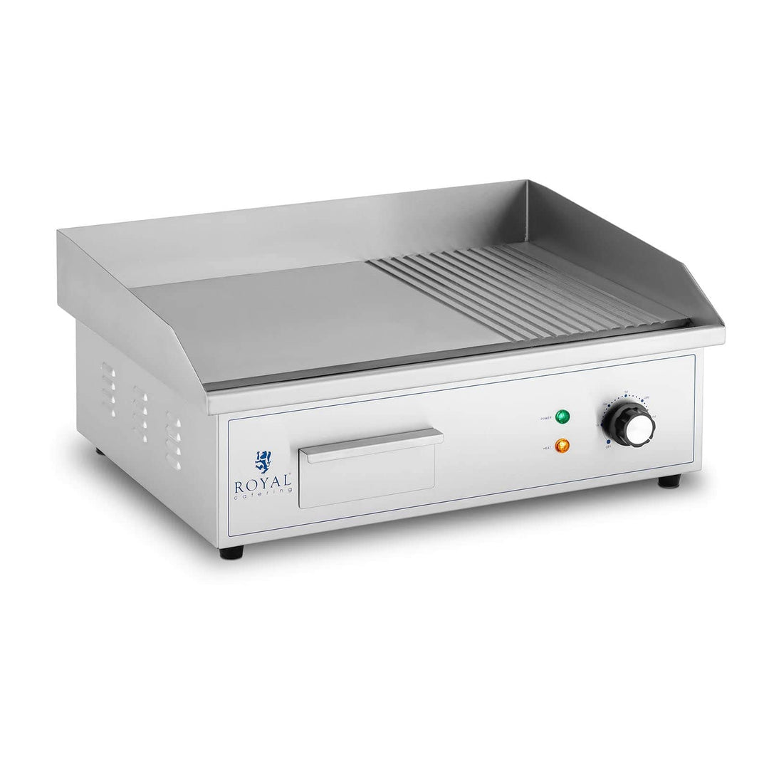 Royal Catering RCPG42-M Elektro Grillplatte 548 x 350 mm gerippt und glatt 3.000 W Elektrogrill Gril