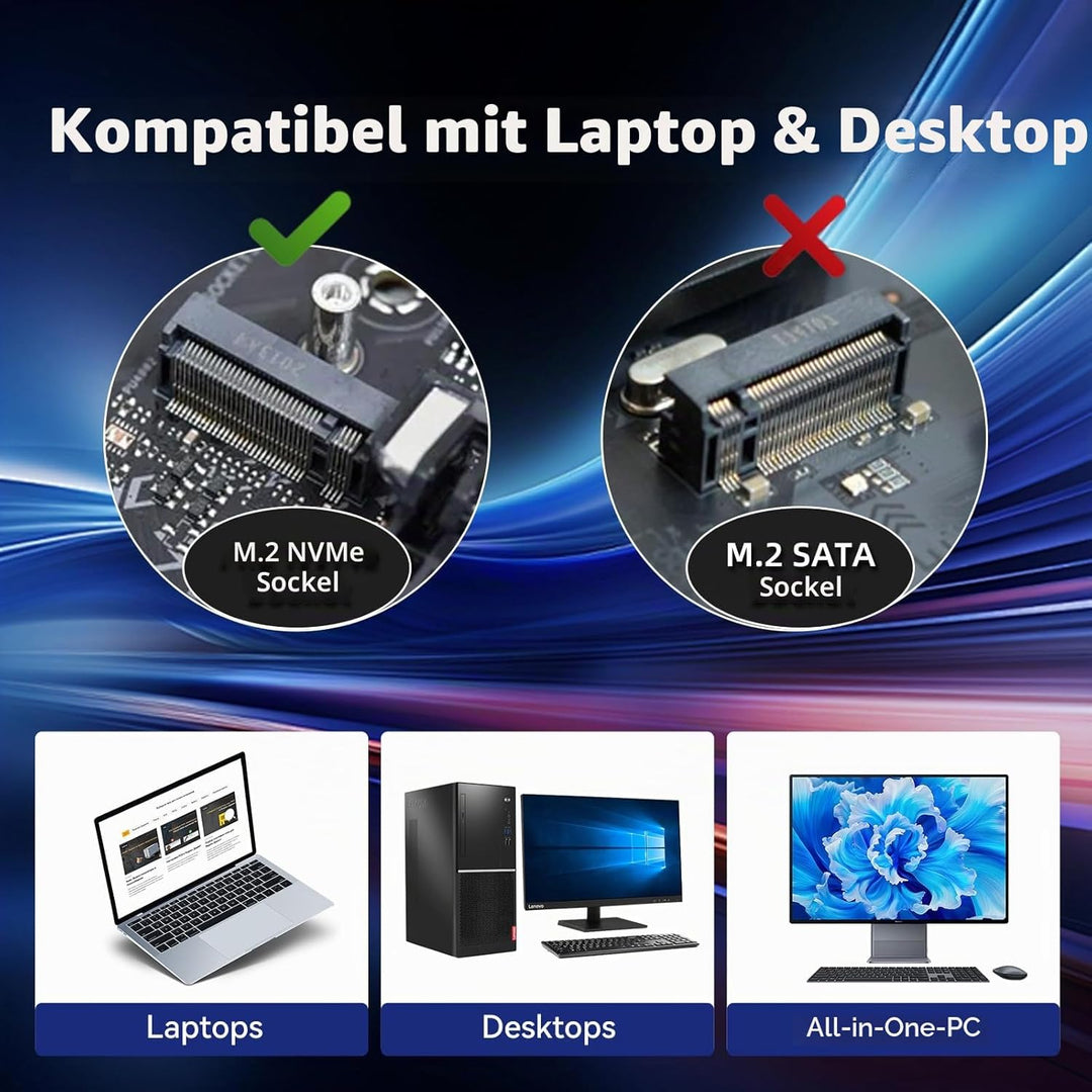 KingSpec SSD 256GB, M.2 NVMe Gen3x4 SSD 2280 - Bis zu 2400MB/s, Internes Solid State Drive mit 3D NA