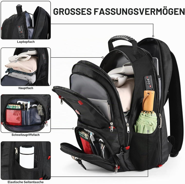 star cloud Schulrucksack Jungen Reiserucksack Scultasche Herren Gross, 17,3 Zoll Laptop Rucksack Arb