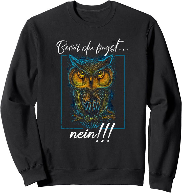 Bevor du fragst Nein Eule Sweatshirt