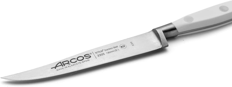 Arcos Serie Riviera Blanc - Steakmesser - Klinge aus Nitrum geschmiedetem Edelstahl 130 mm - HandGri