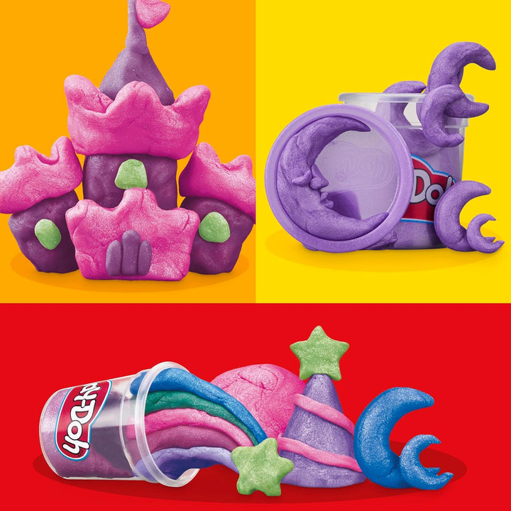 Play-Doh 6er-Pack Funkelknete, besondere Farben mit Glitzer, für mehr Kreativität und fördert die Fe
