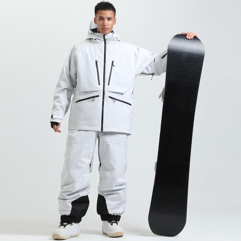 Herren Skihose Gefüttert Warm mit abnehmbaren Trägern Softshellhose Winddicht Wasserdicht Schneehose