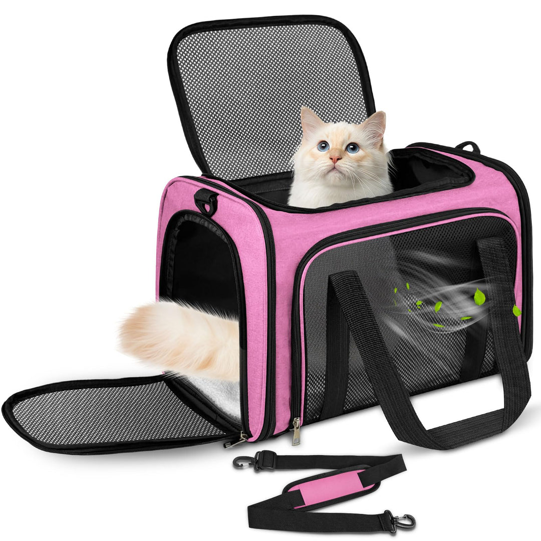 Lohofrnny Transporttasche Katze, Transportbox für Katze Hund, Katzentransporttasche, Faltbare Hausti