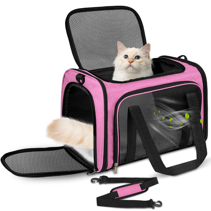 Lohofrnny Transporttasche Katze, Transportbox für Katze Hund, Katzentransporttasche, Faltbare Hausti