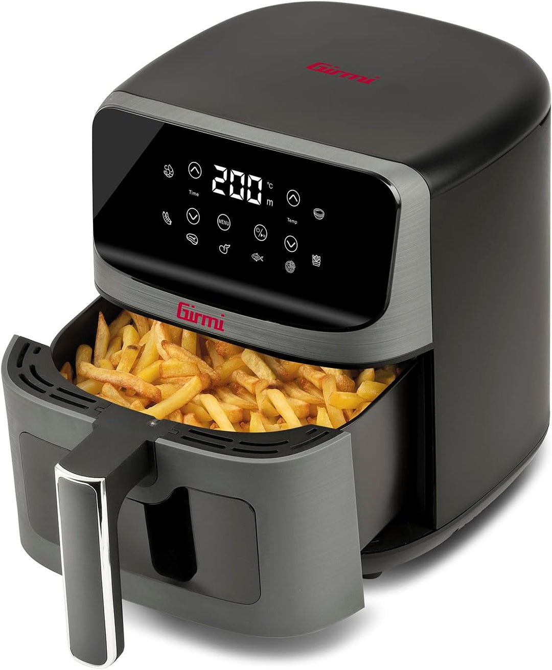 Girmi FG27 "Ecofrit Lite" Heissluftfritteuse, 4,2 Liter, 1400 W, Digitalanzeige, 8 Programme, Timer,