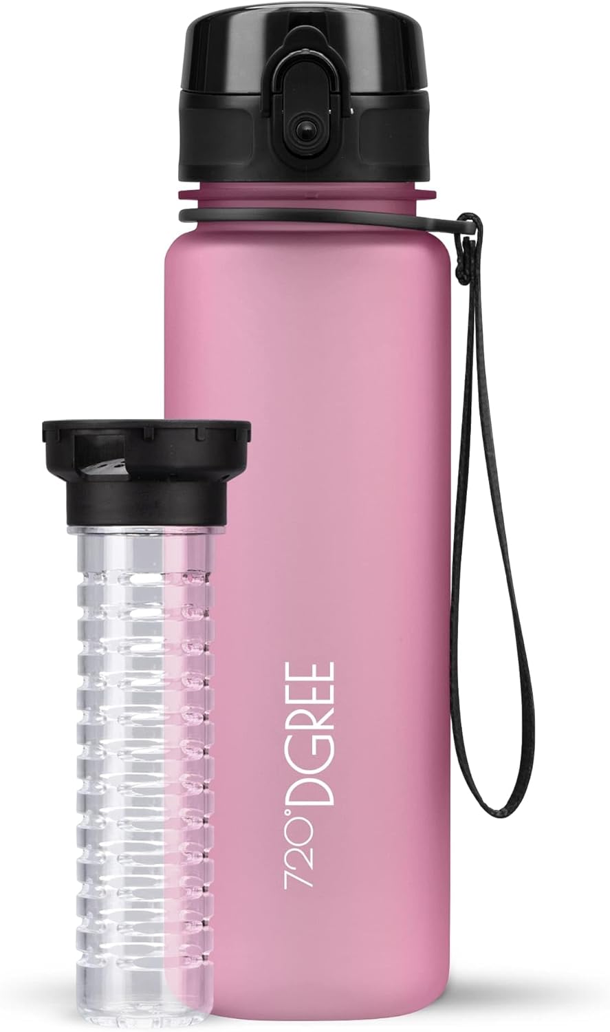 720°DGREE Trinkflasche “uberBottle“ 350ml, 500ml, 650ml, 1l softTouch +Früchtebehälter - Auslaufsich