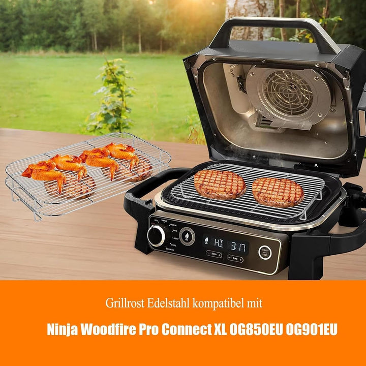 2 Stück Grillrost Edelstahl für Ninja Woodfire OG850EU OG901EU Ninja Woodfire XL Rost kompatibel mit