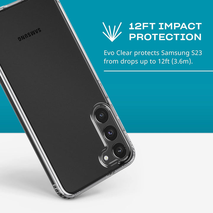 tech21 Evo Clear für Samsung Galaxy S23 Plus – Anti-Vergilbung, Kratzfest, mit 3,6 m Fallschutz, tra