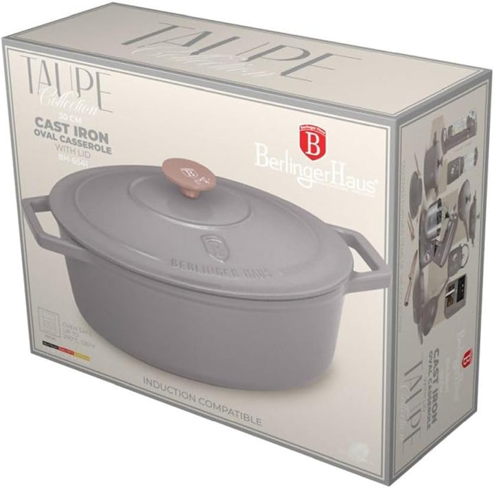 Berlinger Haus Gusseisen-Backform mit Deckel 30 cm Taupe Collection BH-6541