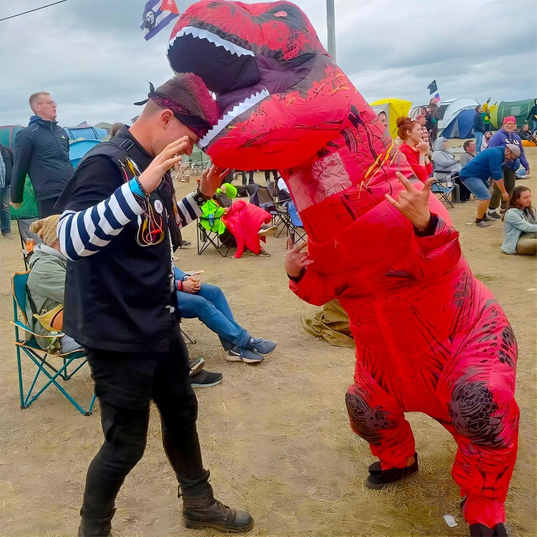 Aufblasbares Dinosaurier-Kostüm für Erwachsene, T-Rex- und Jurassic-Kostüm, lustiges Halloween-Party