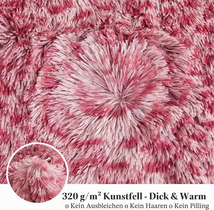 XeGe Luxus Kunstfell-Leopardenmuster-Decke 127x152 cm, Weiche Gepardenmuster Schilfartiger Plüsch De