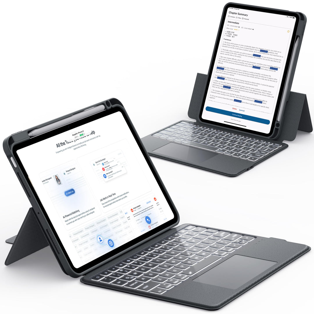 CHESONA iPad Air 11 (M3 2025/M2 2024) & Air 5/4 &Pro 11 4/3/2/1 hülle mit Tastatur, Backstand Rugged