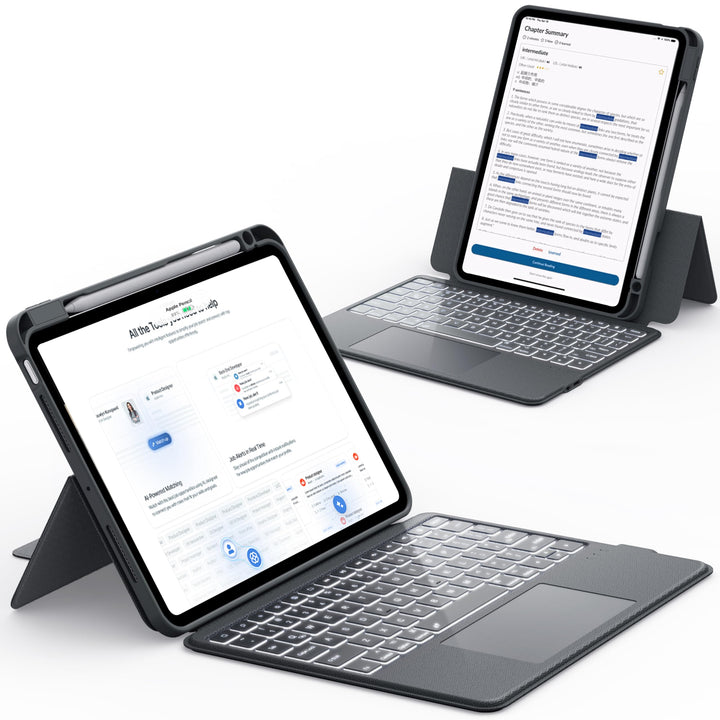 CHESONA iPad Air 11 (M3 2025/M2 2024) & Air 5/4 &Pro 11 4/3/2/1 hülle mit Tastatur, Backstand Rugged
