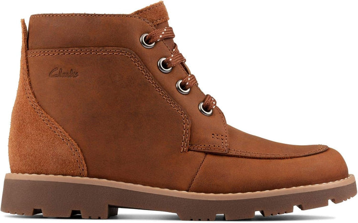 Clarks Jungen Heath Chard T Chukka-Stiefel, Tan Leder