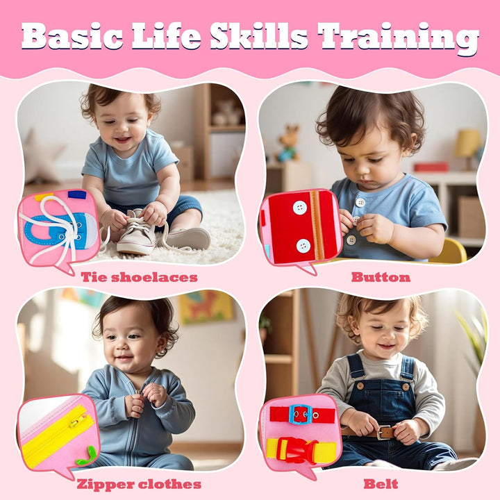 Funsland Busy Board Montessori Spielzeug, Kleinkind Quiet Book Activity Board Auto Flugzeug Reisespi