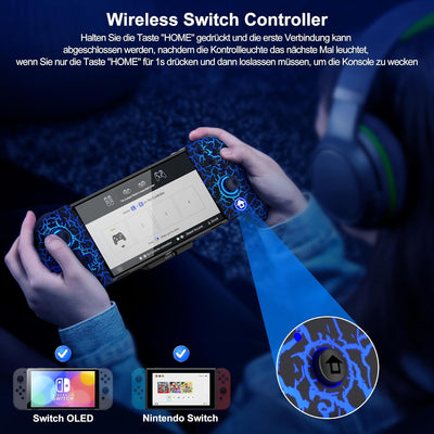 Schalter Controller für Schalter/OLED Controller, Full-Size Grip One-Piece Wireless Switch Joypad mi