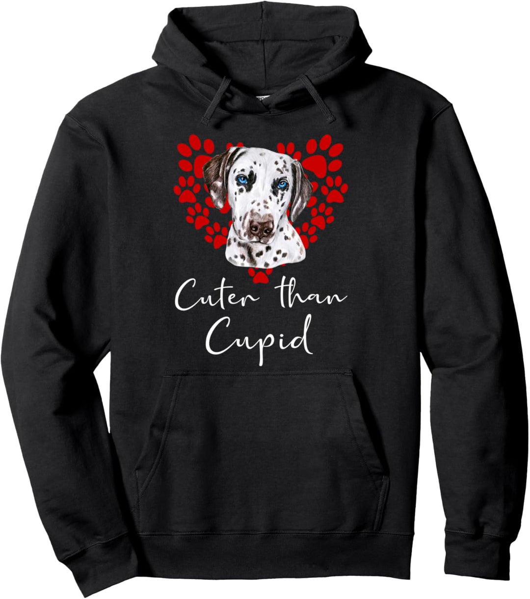 Dalmatiner Cuter Than Cupid Hunde Valentinstag Pullover Hoodie