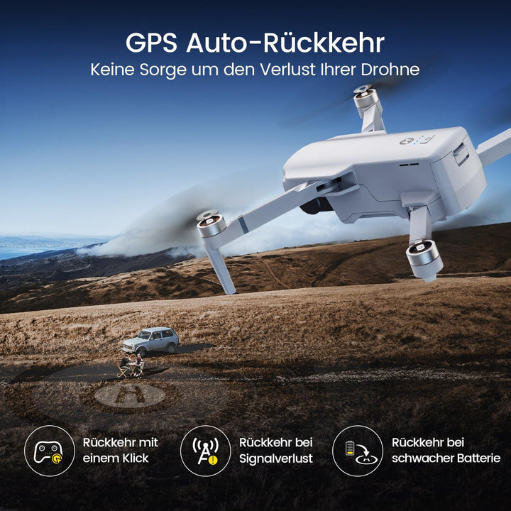 Holy Stone HS360D GPS Drohne mit 4K Kamera für Erwachsene, 5GHz FPV Übertragung bis 6KM, 80 Min. Flu