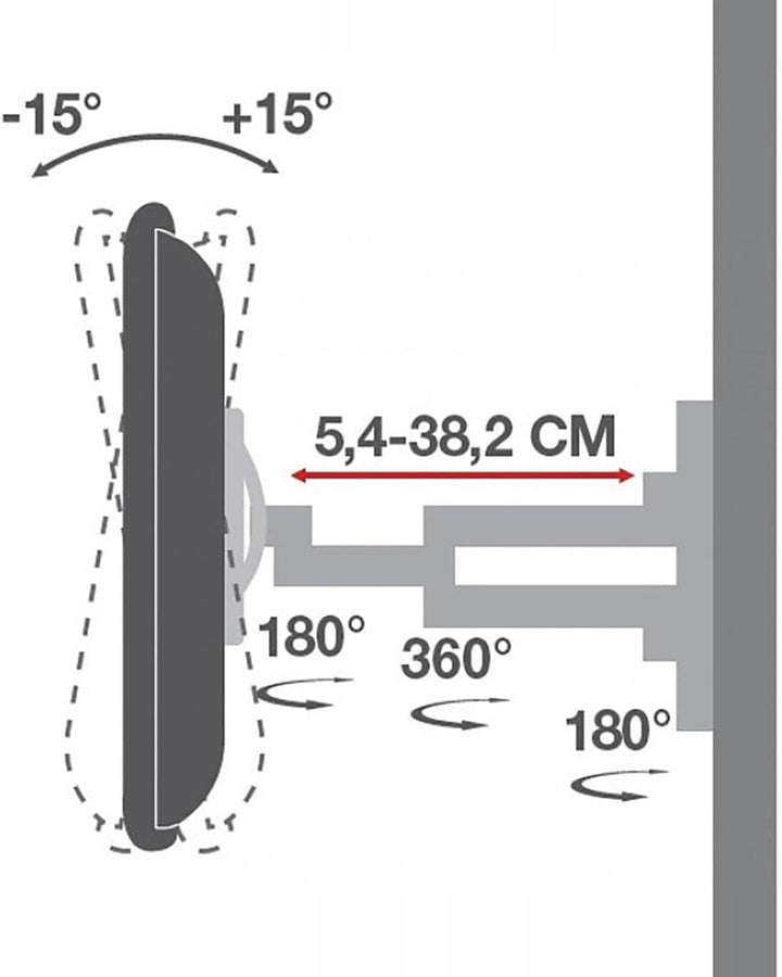 NEG Profi Universal TV-Wandhalterung Extender 2540 (weiss) Schwenk-, neig-, ausziehbar und drehbar (
