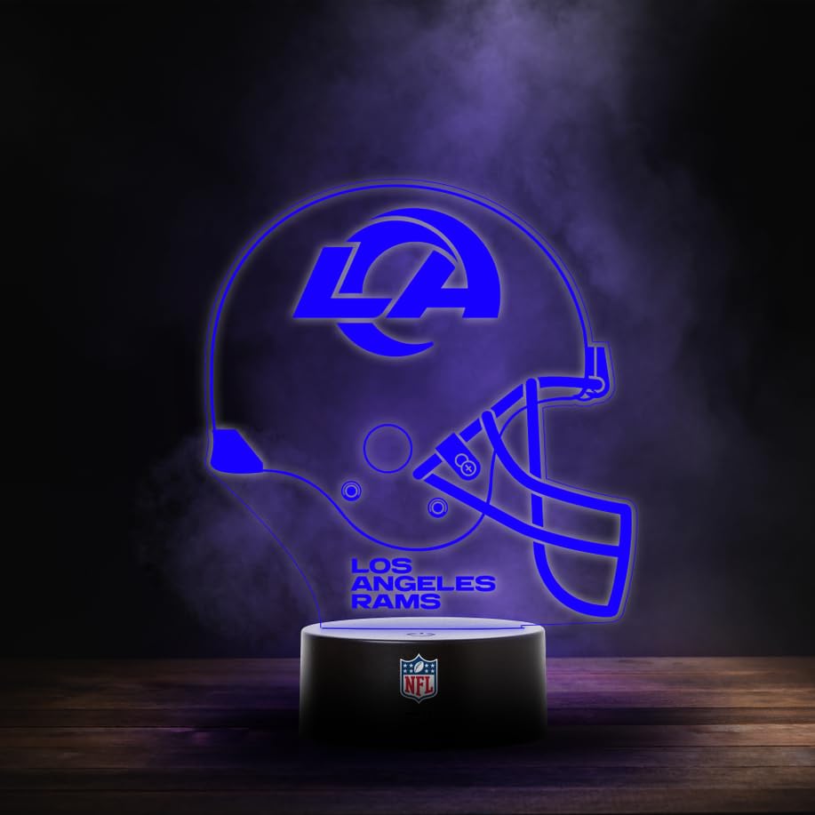 Great Branding Los Angeles Rams NFL LED Lampe Licht Logo Helm, Wechselmodus mit 6 unterschiedlichen