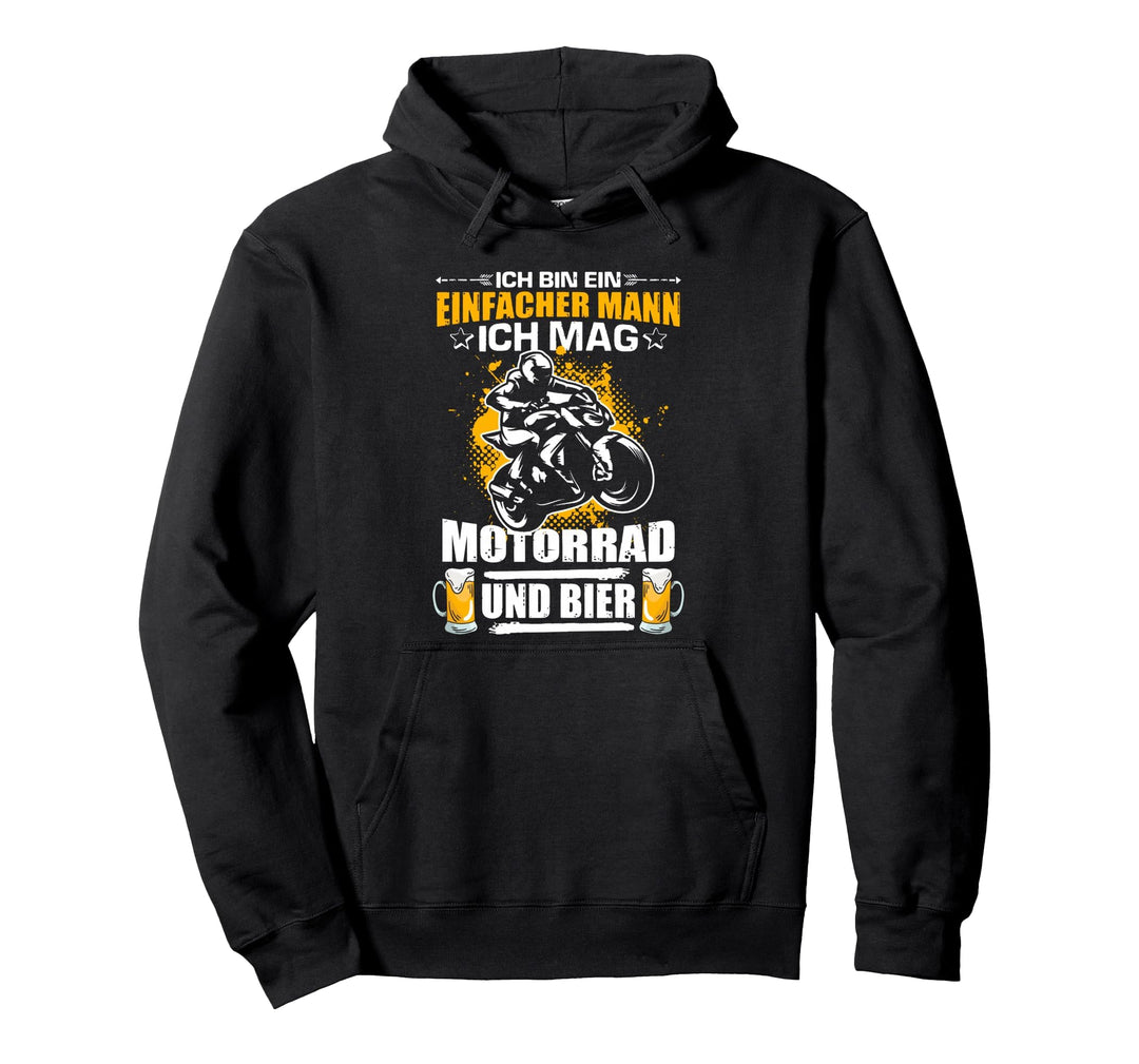 Herren Ich Bin Ein Einfacher Mann Ich Mag Motorrad Und Bier Pullover Hoodie