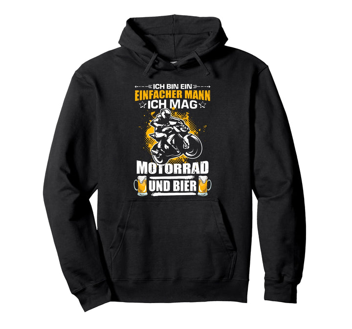 Herren Ich Bin Ein Einfacher Mann Ich Mag Motorrad Und Bier Pullover Hoodie