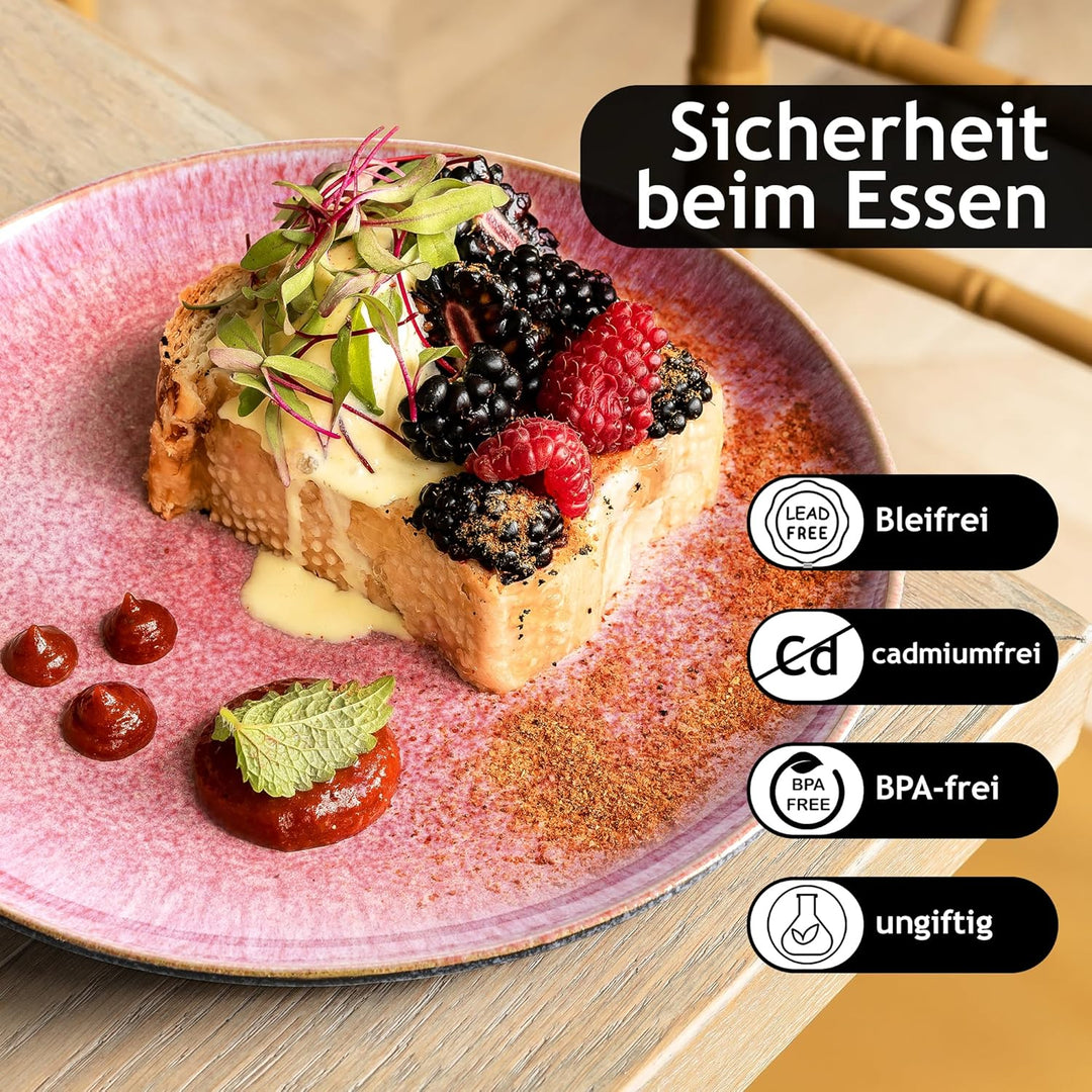 MIAMIO - 6er Set, 26 cm Speiseteller, Keramik-Teller, Küchenteller, Tellersets - Teller, mikrowellen