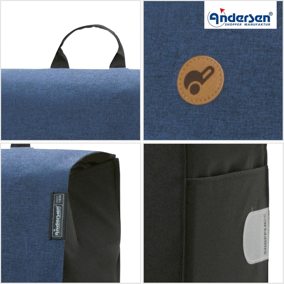 ANDERSEN Einkaufstrolley - Scala Shopper Hera blau | mit Flüsterrädern, klappbar, aus Stahl, bis 40