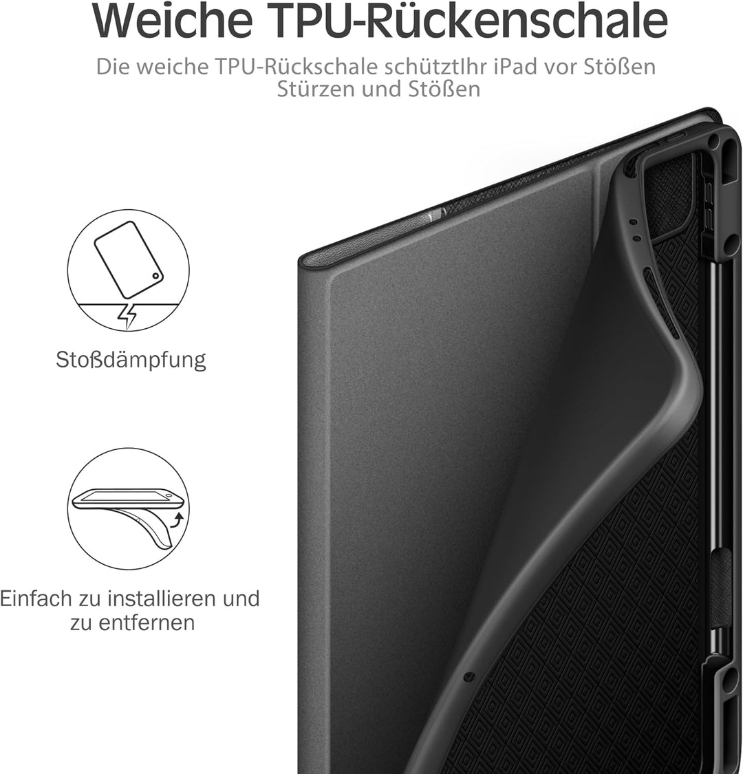 KingBlanc iPad Pro 12,9 Zoll Hülle 2022 (6. Generation) /2021/2020/2018 (5./4./3. Gen) mit Stifthalt