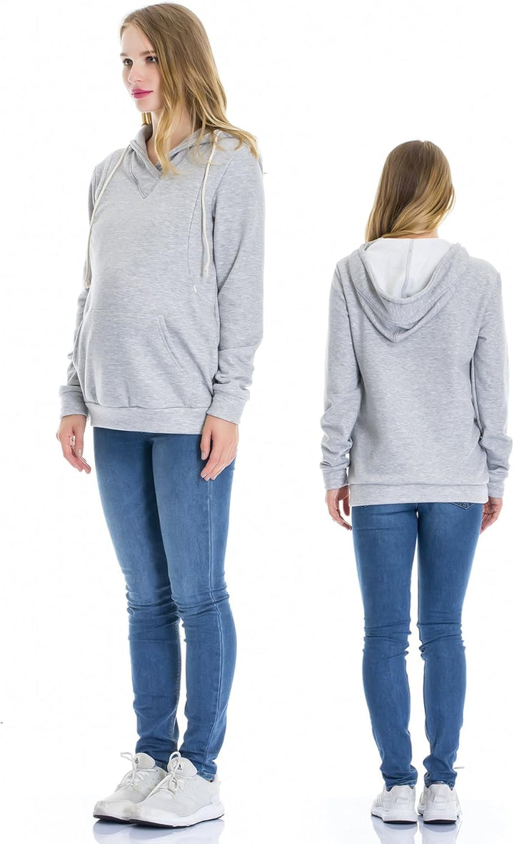 Smallshow Stillanzug Mutterschaft Fleece Stillpullover Stilloberteil Umstandsmode Hoodie Sweatshirt