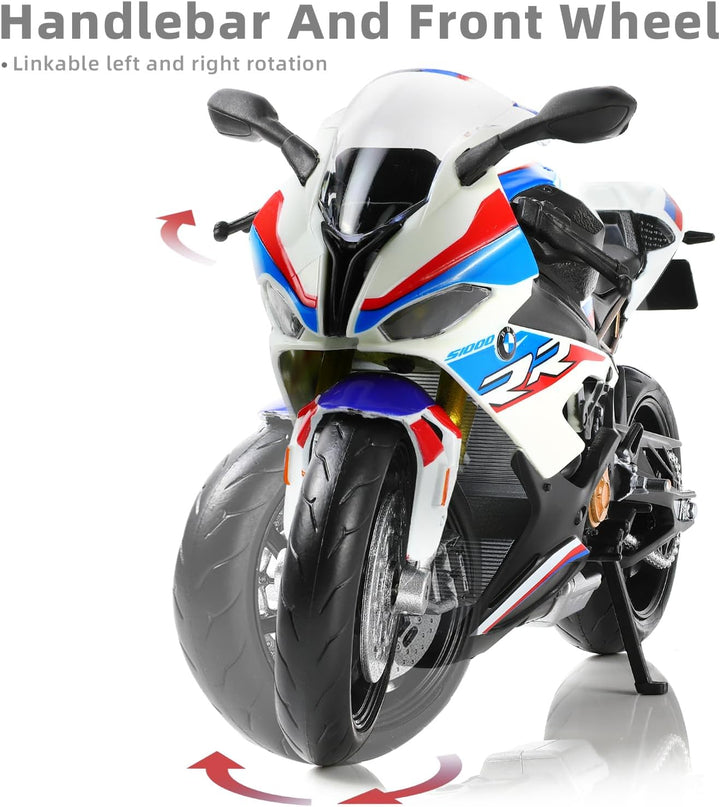 Risopen 1/12 S1000RR Motorrad Modell Spielzeug Mini Legierung Metall Diecast Motorrad Modell Weiss M