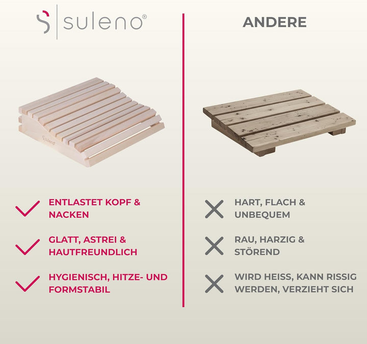 SULENO Sauna Kopfstütze OLE ergonomisch Espe Nackenstütze Kopfkeil Saunakissen