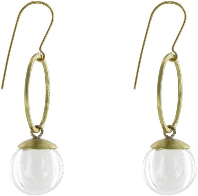LES POULETTES BIJOUX - Messing Ohrringe Ring und Glaspaste Bubble Kristalle