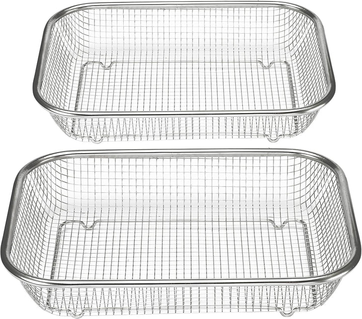 Supremery 2er Set Backofen Edelstahl Grillkorb Grillgitter Grillblech Backkorb für fettarmes Heisslu