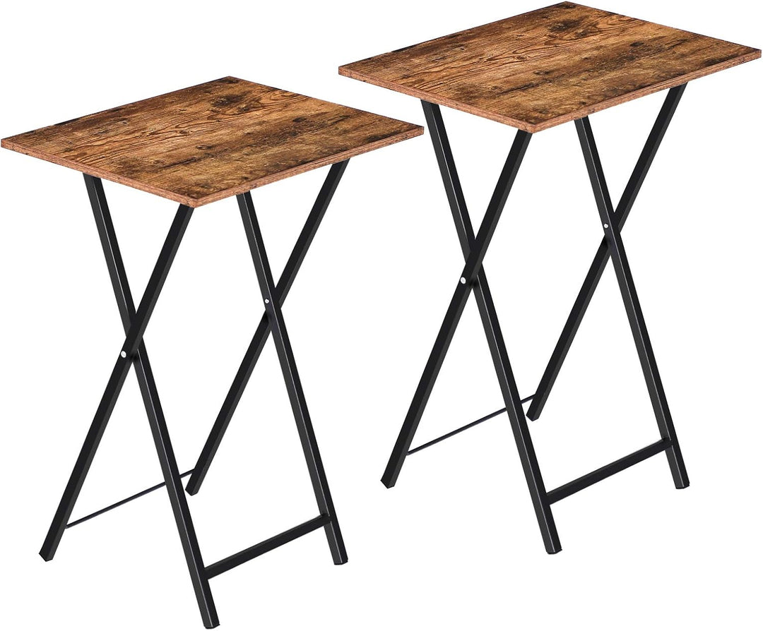 HOOBRO Beistelltisch Klappbar, Kleiner tabletttisch, TV Tray 2er Set, klapptisch Snack Tisch Industr