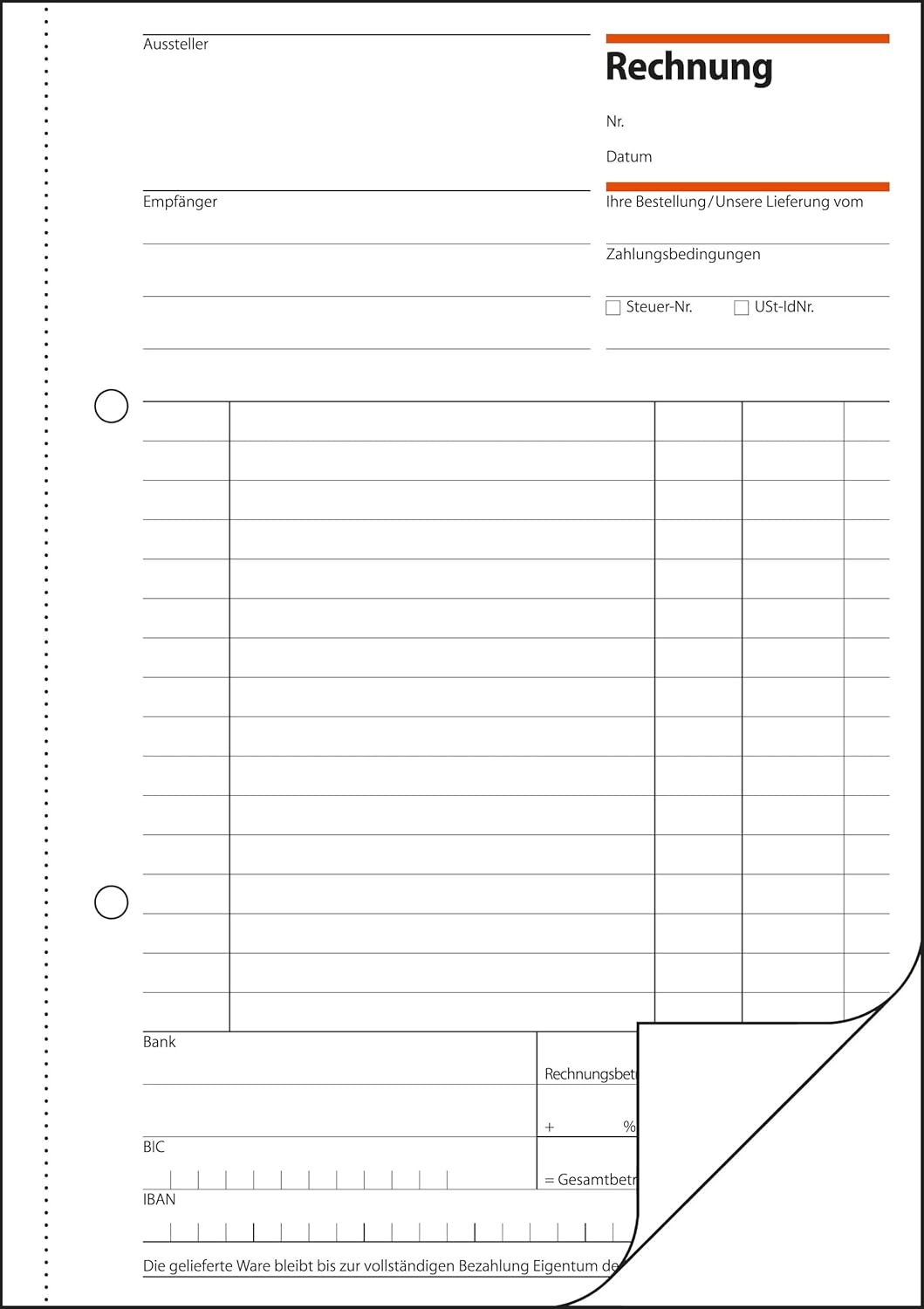 SIGEL RE525/10 Rechnungen A5, 2x50 Blatt, 10er Pack 10 Stück, 10 Stück