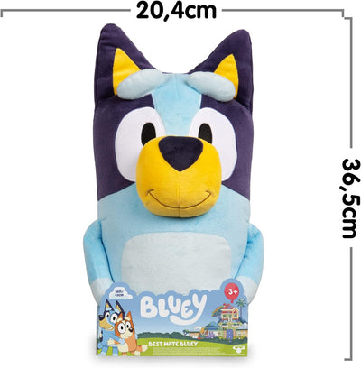 Bluey Jumbo Plush 40 Zentimeter Plüschtier Hund Farbe Blau, wie in der Kinderserie, weich und kusche