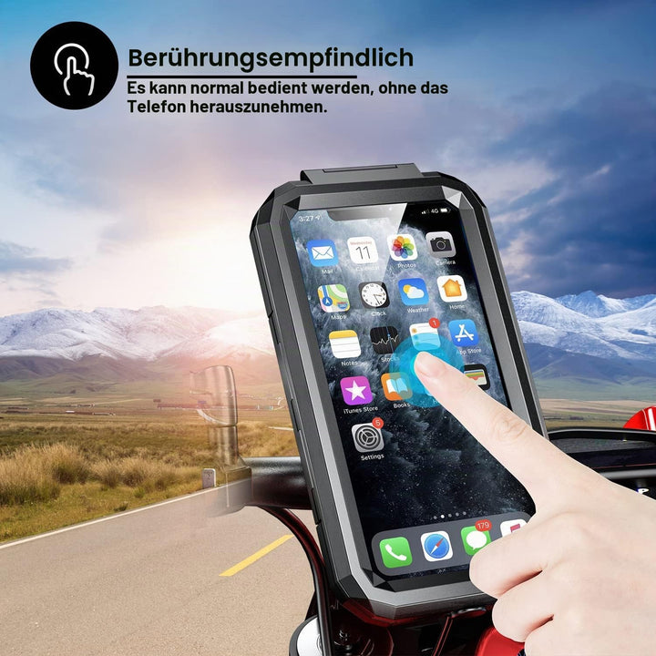 iMESTOU Wasserdichtes Motorrad Wireless USB C Telefonmontage, Lenker Handyhalter 360 Rotation Passt